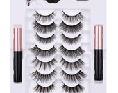 Magnetic Eye Lashes- Eye Lashes-3 5 7 10 Pairs Magnetic Eyelashes Set Magnetic Liquid Eyeliner Tweezer