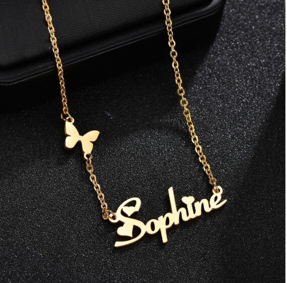Custom Name Butterfly Necklace-Personalized Name Necklace-Customized Your Name Jewelry-Best Friend Gift-Bridesmaid Gifts-Mother Gifts-#NN-15
