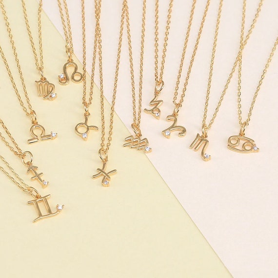 Sterling Silver Zodiac Necklace-Zodiac Sign Necklace-Zodiac Pendent-Zodiac Sign Jewelry-Gift for woman-Zodiac Necklace #NN-74