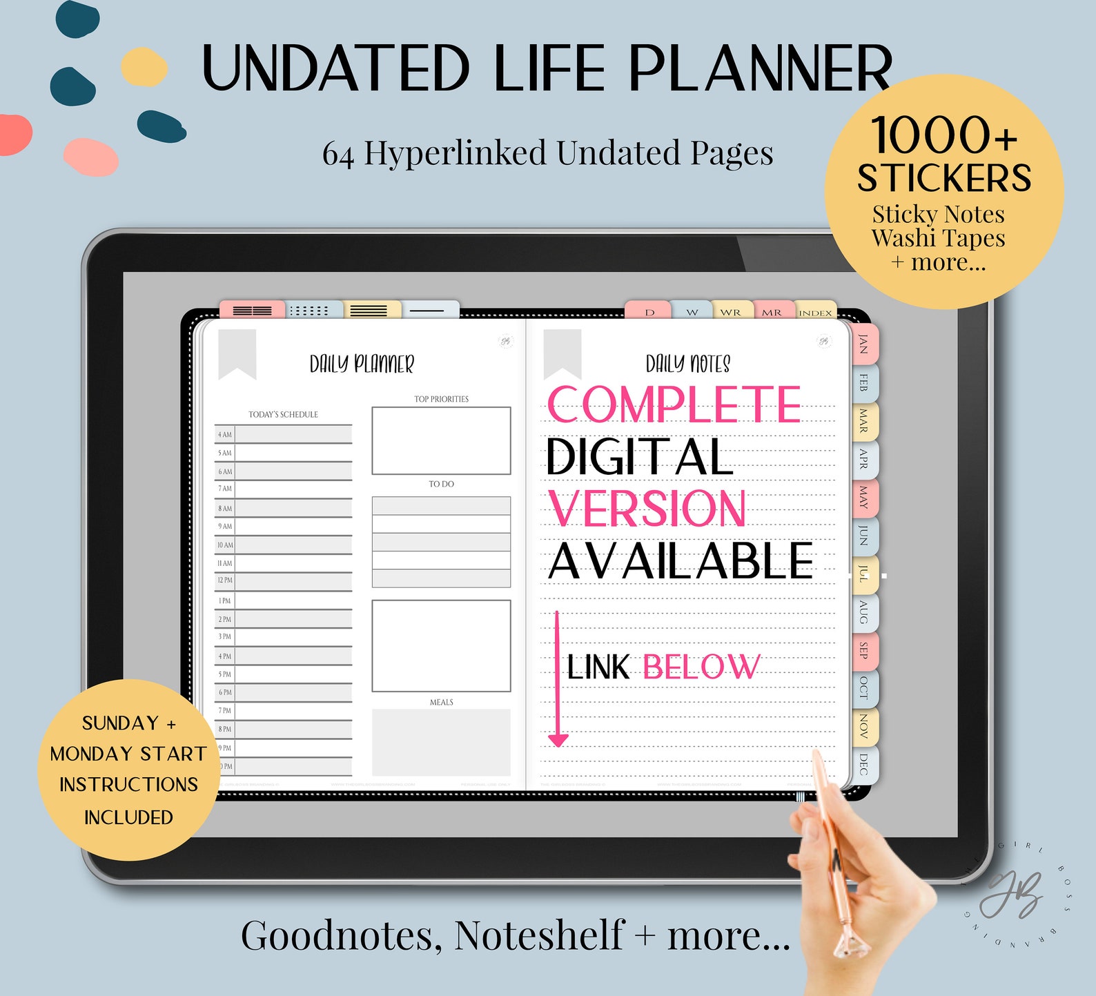 Printable Life Planner Binder Productivity Workbook Instant Etsy