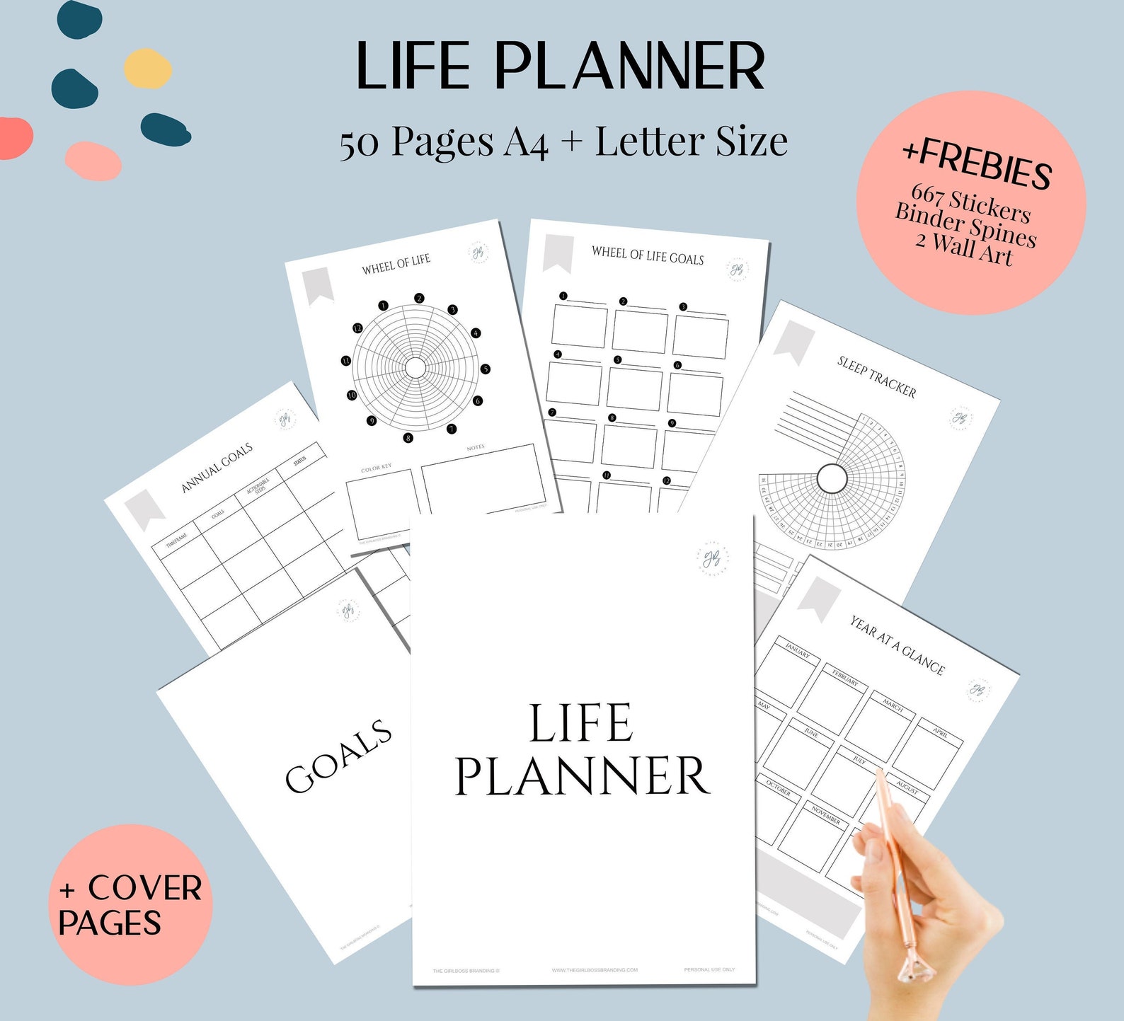 Printable Life Planner Binder Productivity Workbook Instant Etsy