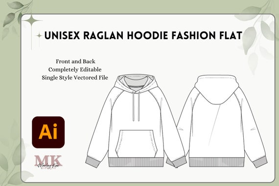 Drawing Raglan Sleeve Hoodie Pattern Unisex Raglan Hoodie Fashion