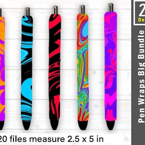 Marble Pen Wraps Sublimation Bundle, Epoxy Pens, Waterslide for Epoxy Pen, Pen Wraps PNG, Sublimation Files, Instant Download