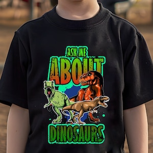 Pregúntame sobre dinosaurios PNG, Dinosaurio PNG, T-rex png, Tyrannosaurus Rex Png, Camisa para niños, Diseño de sublimación, Descarga digital