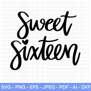 Sweet Sixteen SVG, Sweet 16 SVG, Birthday Girl svg, Geburtstag svg, Mädchen Geburtstag SVG, Birthday Squad svg, 16th, Cut File Cricut, Silhouette
