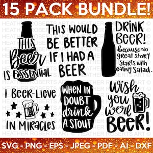 Pacote Svg de cerveja, Svg de pai de cerveja, Svg de camisa de cerveja, Svg de bebida, Svg de citações de cerveja, Svg de álcool, Svg de citações engraçadas, Arquivos cortados para Cricut, Silhueta