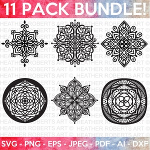 Mandala SVG Bundle, zentangle svg, mandala for cricut, clipart, mandala vector, mandala cut file, mandala cricut svg, mandala flower svg