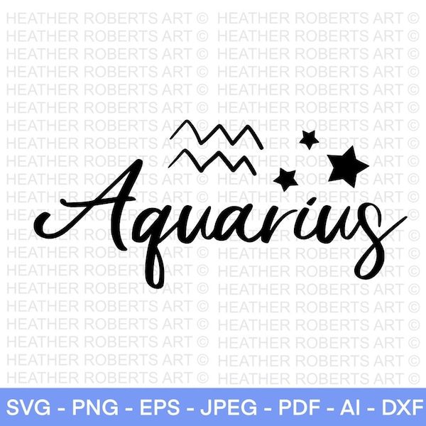 Aquarius SVG, Zodiac Signs SVG, Astrology Signs svg, Zodiac Symbols svg, Constellation Signs svg, Astrology, Horoscope, Cut File Cricut