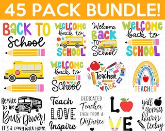 Back to School SVG Bundle, School SVG, School Quotes SVG, School Shirt svg, Teacher Shirt Svg, Back to School Shirt, Cut File Cricut