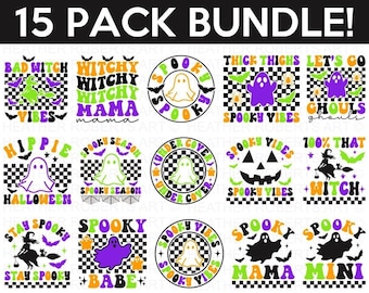 Halloween SVG Bundle, Halloween Citations Svg, Sorcière Svg, Fantôme Svg, Chemise de sorcière SVG, Chemise d’Halloween svg, Fichiers coupés pour Cricut, Silhouette