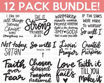 Christian Bundle SVG, Scripture Bundle, Instant Download, Bible Verse Bundle, Cut Files for Cricut, Religious SVG, Jesus, God, Faith svg dxf