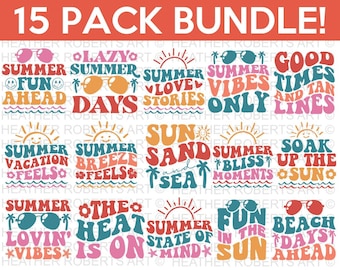 Retro Summer SVG Bundle, Beach Quotes (cricut, Silhouette Cut Files) - Etsy