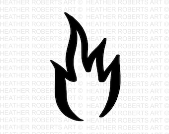 Fire Flame SVG-clipart: gesneden bestand voor Cricut, silhouet