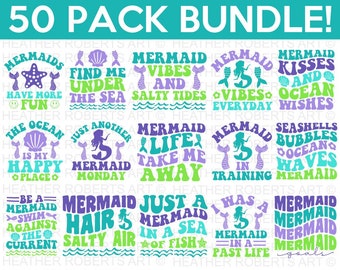 Mermaid SVG Bundle, Magical SVG Bundle, Mermaid SVG, Mermaid Quotes Svg, Ocean Svg, Mermaid Tail Svg, Clam Shell Svg, Cut File Cricut