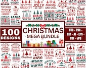 Christmas SVG Bundle: 100 Winter Holiday Designs (Digital Download)