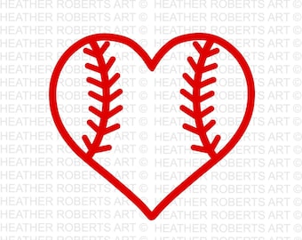 Baseball Softball Heart SVG: Sports Cut File (Digital Download)