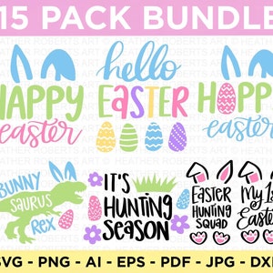 Paquete SVG de Pascua, Feliz Pascua SVG, Conejito de Pascua SVG, Escuadrón de Caza de Pascua svg, Camisas de Pascua, Pascua para niños, Cortar Archivo Cricut, Silueta