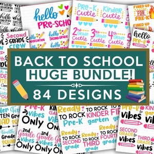 Back To School HUGE BUNDLE, Grade Level Shirt svg Bundle, 80+ Designs, Heather Roberts Art Bundle, Cut Files Cricut, Silhouette