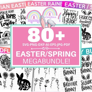 EASTER MEGA BUNDLE, Spring svg Bundle, 80+ Designs, Heather Roberts Art Bundle, Easter svg, Easter Designs, Cut Files Cricut, Silhouette
