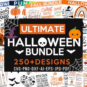 ULTIMATE HALLOWEEN BUNDLE, 250+ Designs, Heather Roberts Art Bundle, Halloween svg, Fall svg, Thanksgiving svg, Cut Files Cricut, Silhouette