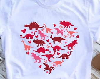Dinosaur Heart SVG: Valentine's Day Shirt Design (Cut File)