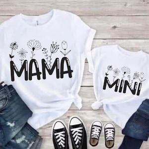 Mama et Mini SVG Bundle, Mère SVG, Maman Bénie svg, Chemise maman, Maman Vie svg, Fête des Mères svg, Maman svg, Cadeau pour maman, Couper le fichier Cricut