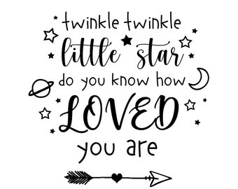 Twinkle Twinkle Little Star SVG, Baby SVG, Sweet Dreams svg, dxf, png instant download, Newborn SVG, Nusery room svg, Hello svg, Nursery svg