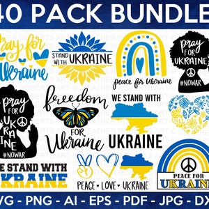 Paquete SVG de Ucrania, apoyar a Ucrania, amor de paz SVG, detener la guerra svg, apoyar a Ucrania svg, orar por Ucrania, Ucrania svg, archivo de corte Cricut