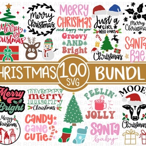 100 Weihnachten SVG Bundle Band 4, Winter svg, Santa SVG, Urlaub, frohe Weihnachten, Weihnachtsbündel, lustiges Weihnachtshemd, Schnittdatei Cricut