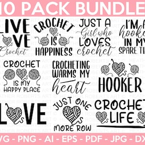 Pakiet SVG szydełkowania, SVG szydełkowania, Cytaty SVG szydełkowania, Szydełkowanie SVG, Przędza SVG, Znak Craftroom SVG, Szycie SVG, Plik do cięcia Cricut, Sylwetka