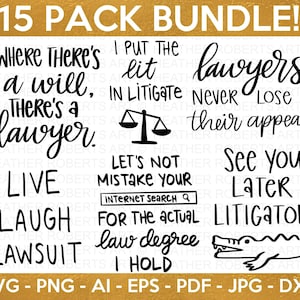 Funny Lawyer Attorney SVG Bundle, Lawyer SVG, Attorney SVG, Divorce Lawyer svg, Law Graduate svg, lawyer mug svg, Cricut Cut file,Silhouette