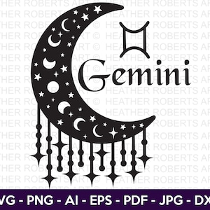 Zwillinge SVG, Zwillinge Sternzeichen Mond SVG, Sternzeichen SVG, Astrologie Zeichen svg, Sternzeichen Symbole svg, Konstellationszeichen svg, Cut File Cricut