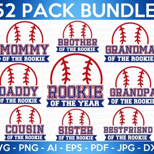 Baseball SVG Bundle, Geburtstag SVG, Familie Geburtstag Shirt svg, Baseball SVG, Familien Shirt svg, Rookie des Jahres, Cut Dateien Cricut