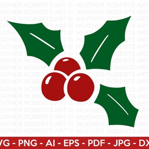Natal Holly SVG, Holly Berry SVG, Natal svg, Visco Svg, Sinal de Natal svg, Inverno SVG, Feriado svg, Arquivo Cricut Cut, Silhueta