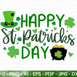 Joyeuse Saint-Patrick SVG, SVG de la Saint-Patrick, citations de la Saint-Patrick, irlandais SVG, svg trèfle, svg Shamrock, couper fichier Cricut, Silhouette