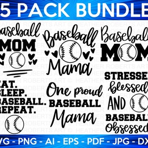 Baseball Mom SVG Bundle, Baseball SVG, Baseball Shirt SVG, Baseball Mom Life svg, Supportive Mom svg, Baseball Sports svg, Cut File Cricut