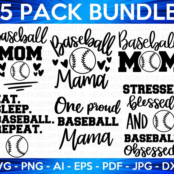 Baseball Mom SVG Bundle, Baseball SVG, Baseball Shirt SVG, Baseball Mom Life svg, Supporting Mom svg, Baseball Sports svg, Cut File Cricut