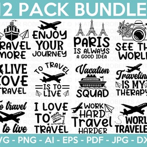 Travel SVG Bundle, Vacation SVG, Family Vacation SVG, Family Trip svg, Travel Quotes svg, Traveler svg,  Adventure svg,  Cut File Cricut