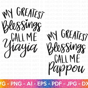 Paquete SVG a juego Yiayia y Pappou, paquete SVG de abuelos griegos, Yiayia SVG, Pappou svg, citas coincidentes svg, archivos cortados para Cricut