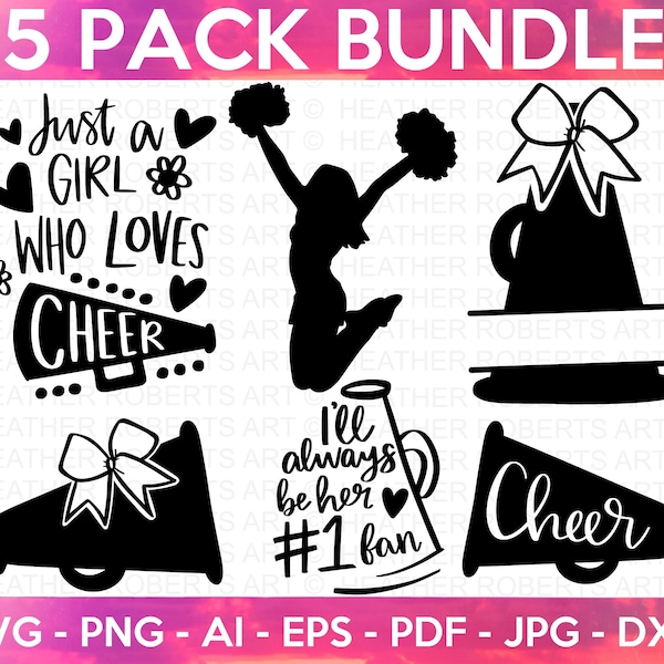 Cheer SVG Bundle, Cheerleading SVG, Cheer svg, Megaphone svg, cheer team svg, cheerleader girl svg, cheer mom svg, cut file cricut, png