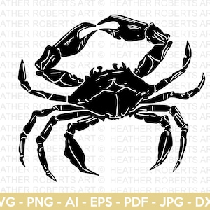 Krab SVG, Królewski Krab SVG, Zwierzę morskie SVG, Sylwetka kraba, Clipart kraba, Nogi kraba SVG, Plik do cięcia Cricut, Sylwetka