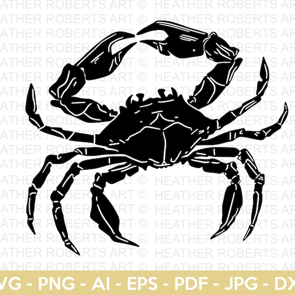 Crab Svg, King Crab SVG, Sea Animal SVG, Crab Silhouette, Crab Clipart, Crab Legs SVG, Cut File Cricut, SIlhouette