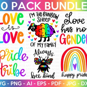 Paquete SVG del Orgullo Gay, paquete SVG LGBT, svg gay, svg orgullo, svg arco iris, camisa del orgullo gay svg, traje del festival gay svg, archivos cortados para Cricut