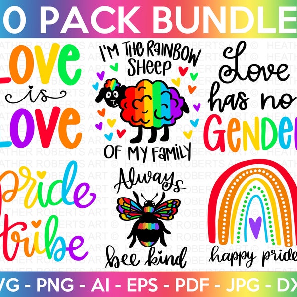 Gay Pride SVG Bundle, LGBT SVG Bundle, Gay svg, Pride svg, Rainbow svg, Gay Pride Shirt svg, Gay Festival Outfit svg, Cut Files for Cricut