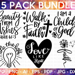 Christliches SVG-Bundle, Schrift-Bundle, sofortiger Download, Bibel-Vers-Bundle, Cricut-Schnitt-Dateien, religiöse SVG, Jesus svg, Gott, Glaube svg,