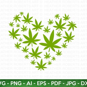 Herz Unkraut SVG, Unkraut SVG, Marihuana SVG, Cannabis svg, Rauch-Unkraut svg, High svg, Rolling Tray svg, Blunt svg, Cut File Cricut, Silhouette