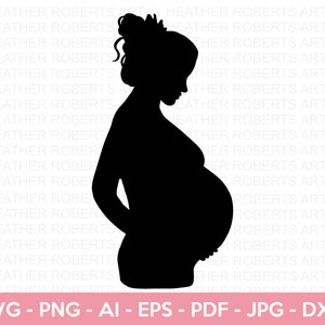 Pregnant Woman SVG, Silhouette Pregnant Woman, Mother's Day SVG, Mom Shirt svg, Gift for Mom svg, Cut File Cricut, Silhouette