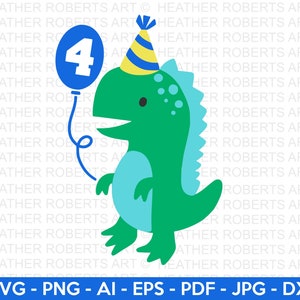 4. Dinosaurier Geburtstag SVG, niedlicher Dinosaurier SVG, T-Rex SVG, Dino svg, kleiner Junge svg, Junge Shirt svg, Dinosaurier Geburtstag, Cut File Cricut
