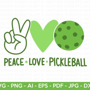 Peace Love Pickleball SVG, Pickleball Camicia SVG, Pickleball Mama SVG, I Love Pickleball SVG, Taglia file per Cricut, Silhouette