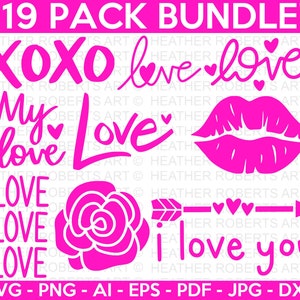 LOVE Bundle, Valentines SVG Bundle, Heart svg, Valentine Shirts svg, Cute Valentines svg, Love svg, Flower svg, Cut File Cricut, Silhouette